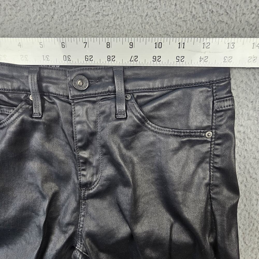 AG Adriano Goldschmied Pants 24 The Jodi Crop Coated Black High Rise Slim Flare - Picture 4 of 8
